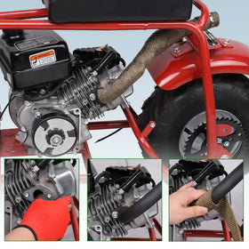 XIKOBY CT100U installed on mini bike side view improving legroom and heat routing