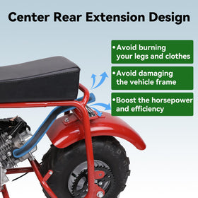 XIKOBY CT100U rear exit clearance demo keeping heat away from rider legs