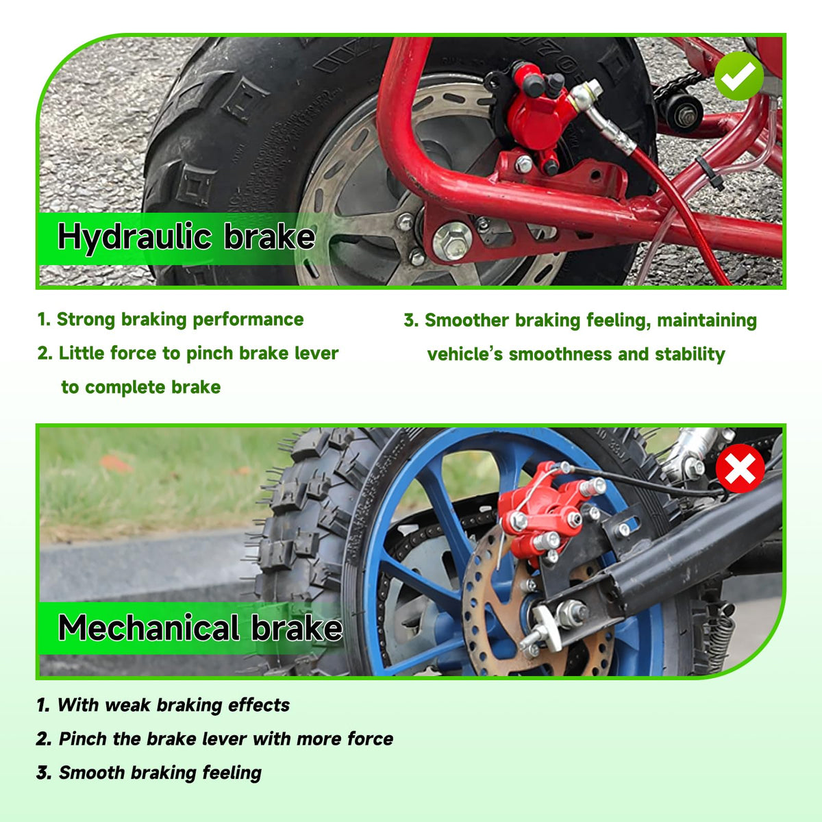 XIKOBY hydraulic caliper detail, precise bite and smoother lever feel for safer stops