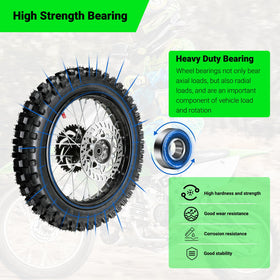 XIKOBY wheel installed on pit bike illustrating real-world fit and function