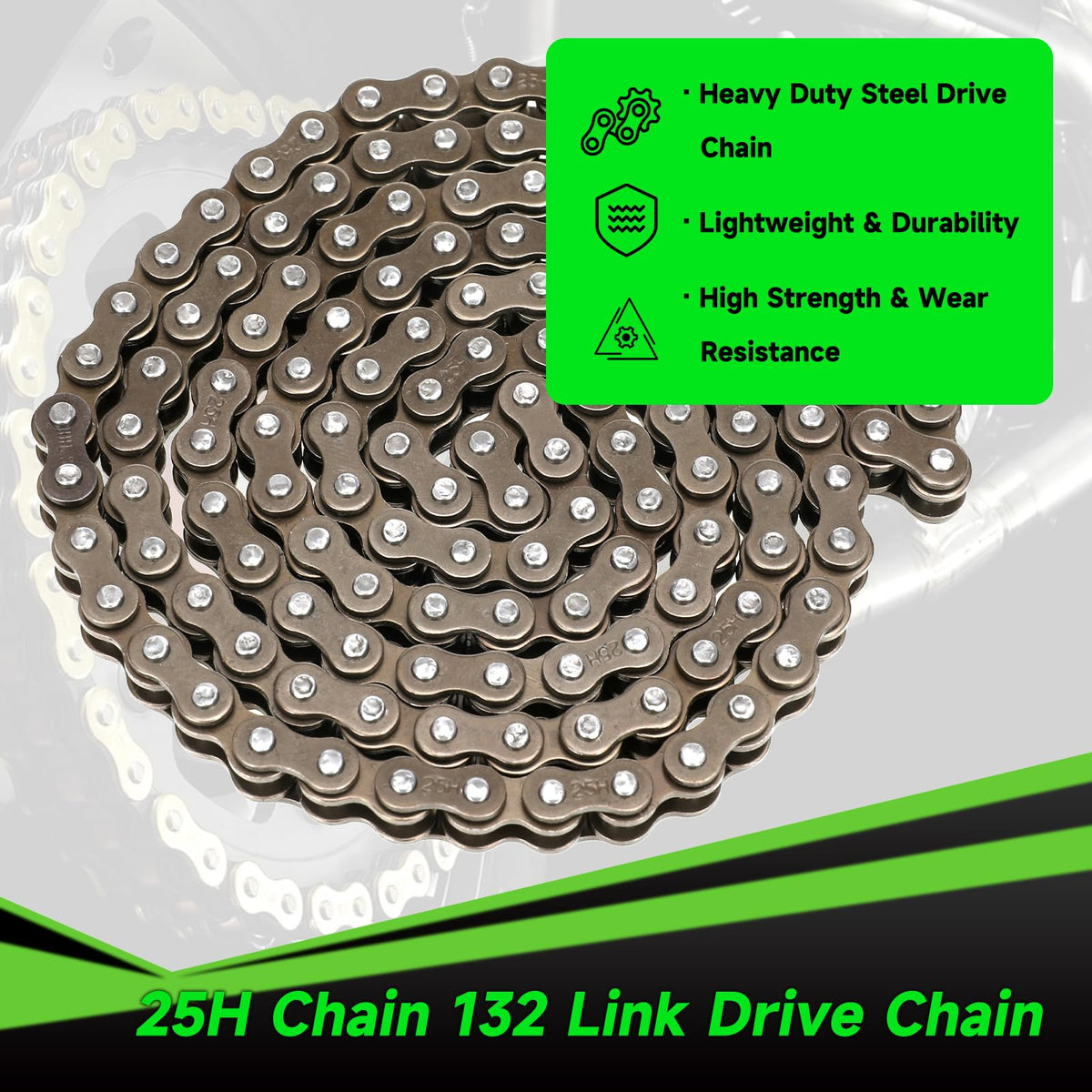 XIKOBY chain mounted at motor sprocket illustrating secure fit and efficient transfer