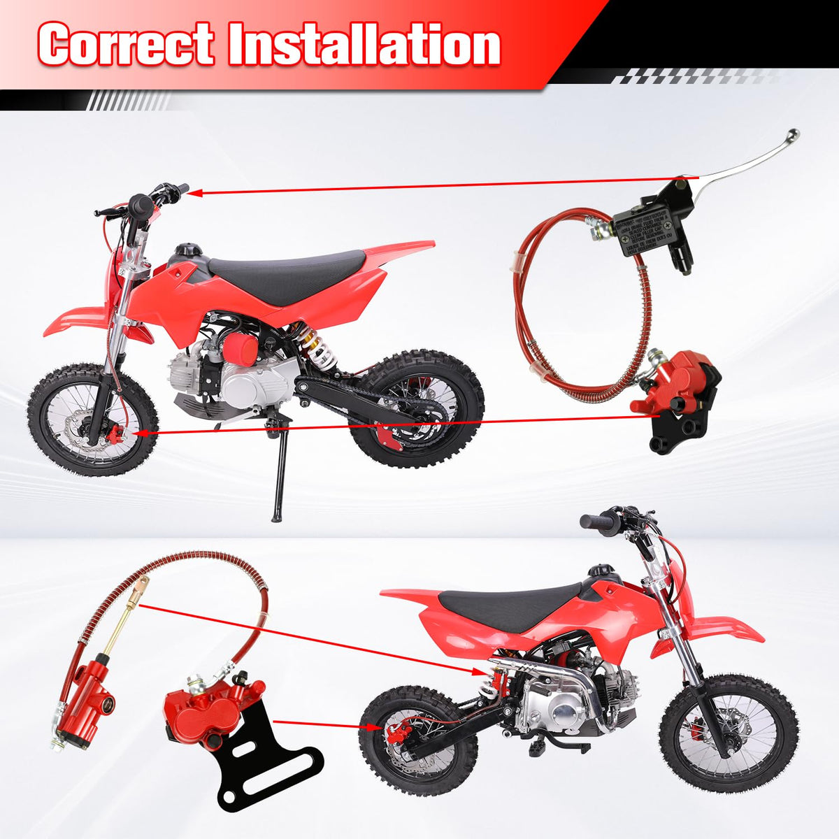 XIKOBY 12mm rear hydraulic assembly detail showing compact design and reliability