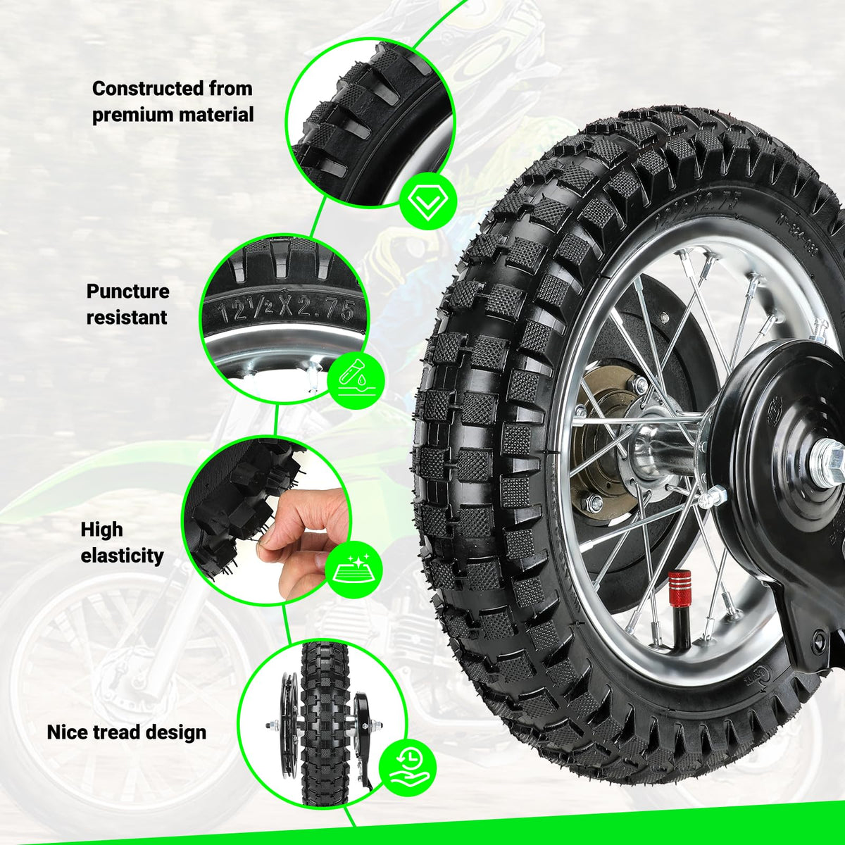 XIKOBY rim and valve detail with inner tube aiding easy inflation