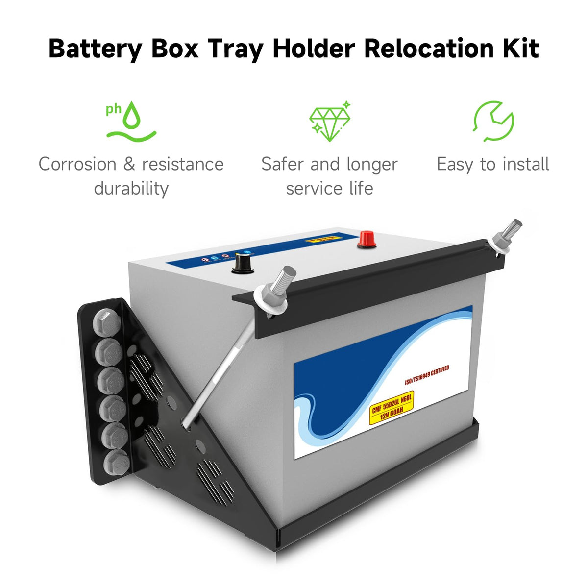 XIKOBY side profile highlighting retaining bar that prevents battery movement