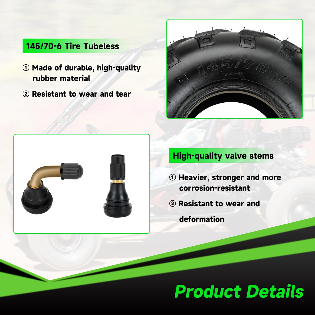 XIKOBY sidewall label displaying size and durable construction benefit