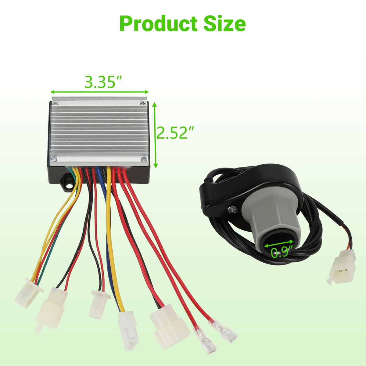 XIKOBY controller size comparison with ruler showing compact dimensions for fitment