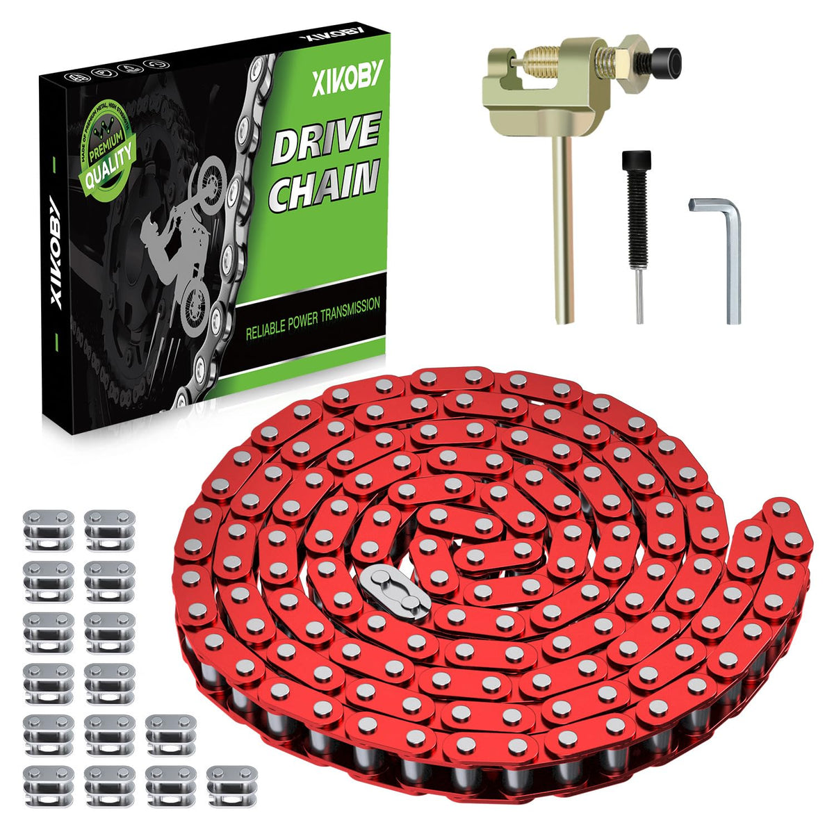 XIKOBY T8F chain front packaging showing kit and benefit of complete replacement