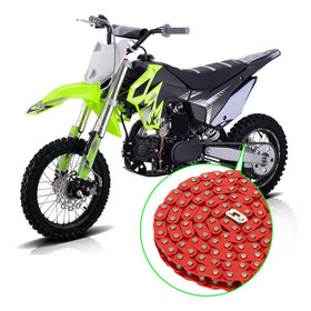 XIKOBY chain on a dirt bike during trail ride showing improved looks and function