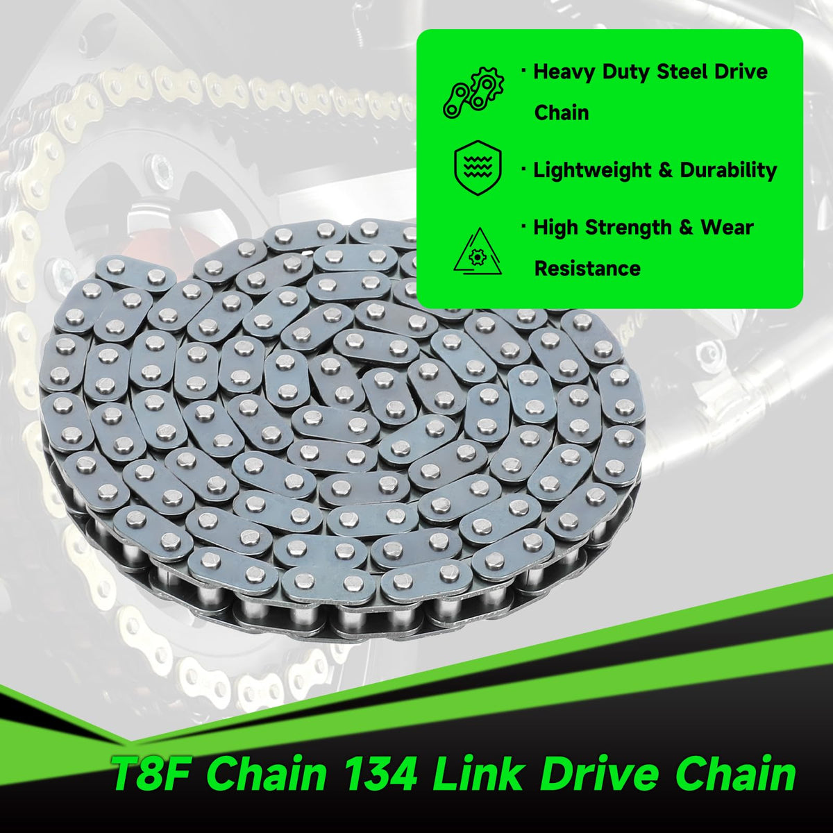 XIKOBY T8F chain close-up of links highlighting durable construction