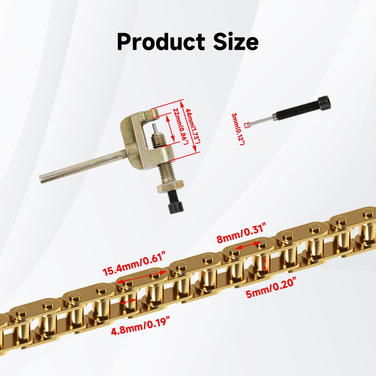 XIKOBY master links and extras laid out, convenience for repairs