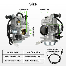 XIKOBY side profile of carburetor highlighting aluminum construction benefit
