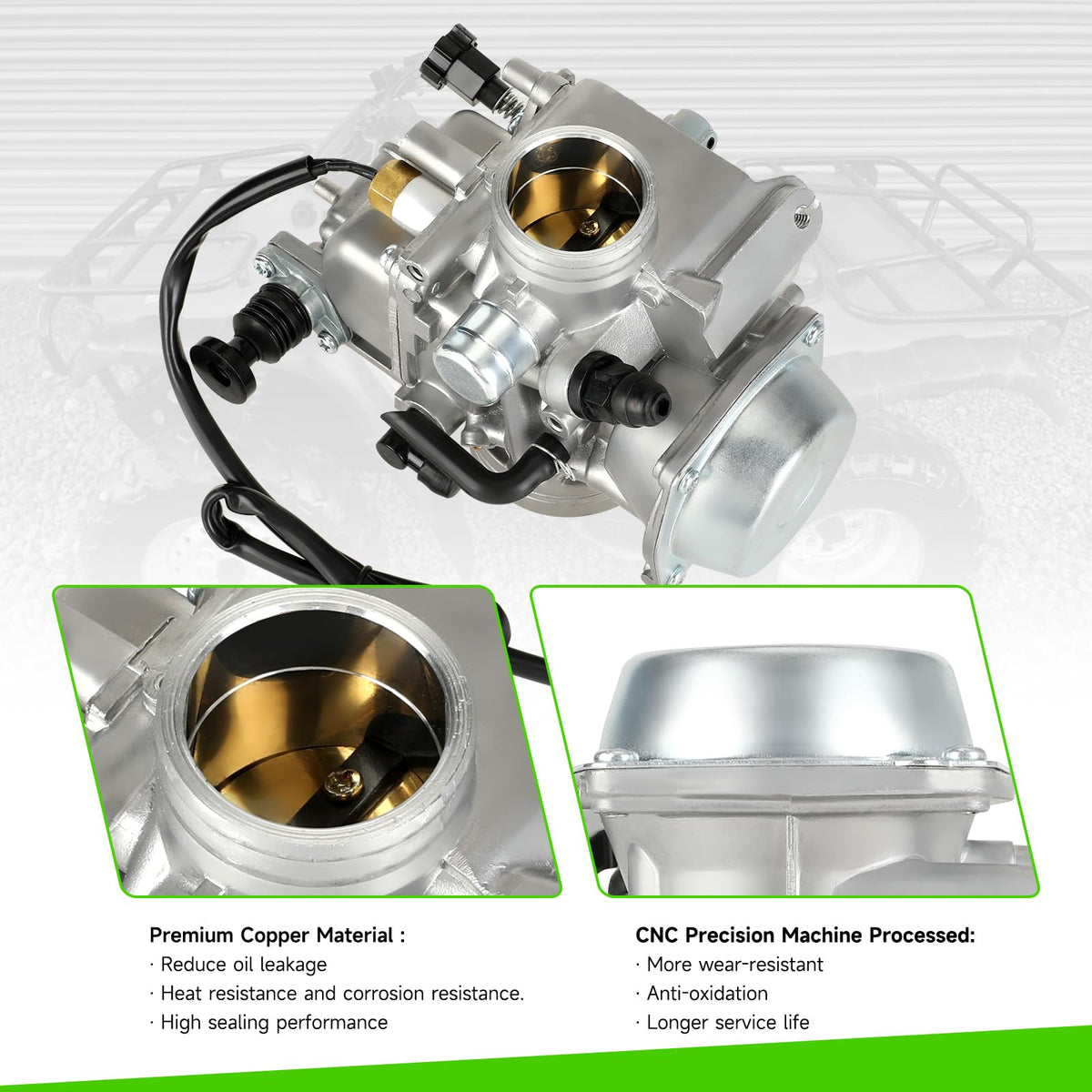 XIKOBY carburetor installed on Foreman ATV demonstrating quick swap-in