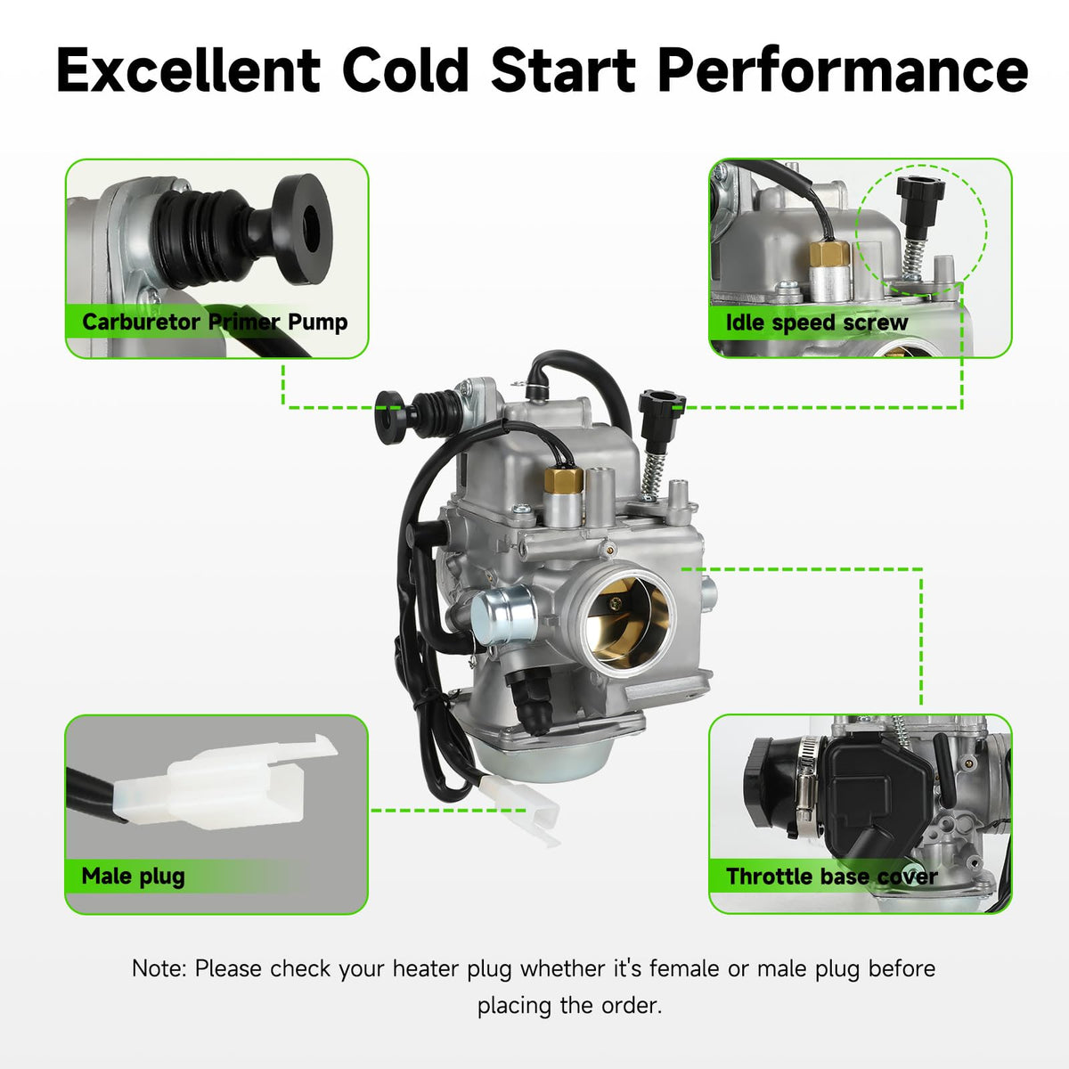 XIKOBY intake pipe and starter plunger detail for smoother starting