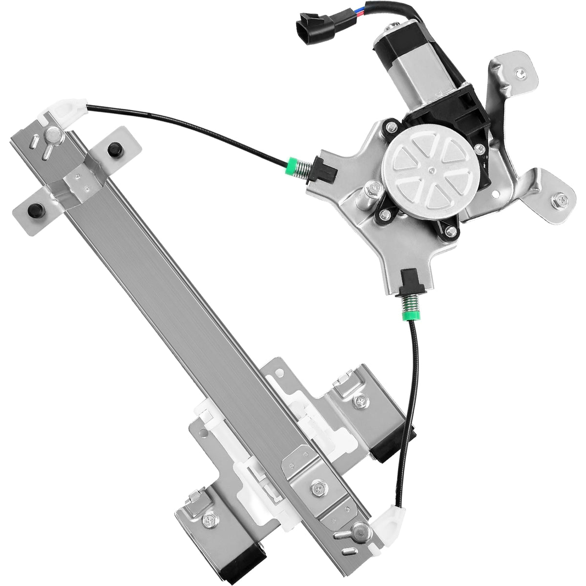 XIMAKA rear passenger-side regulator front view showing fit and form, ensures correct replacement