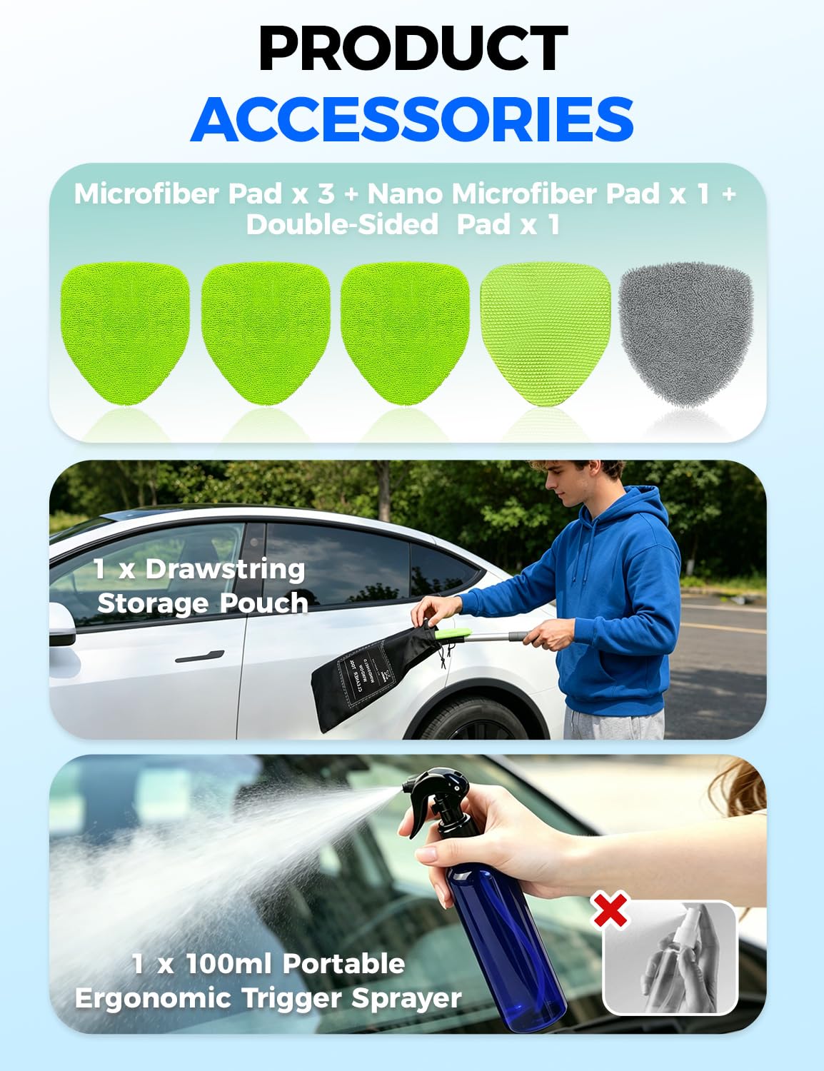 XINDELL wiping outside windshield removing grime for clearer visibility