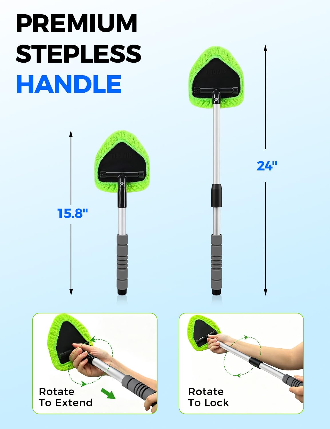 XINDELL extendable handle fully extended demonstrating reach and control
