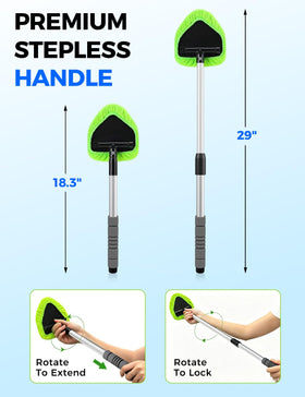 XINDELL extended handle reach in use for easy access to high glass