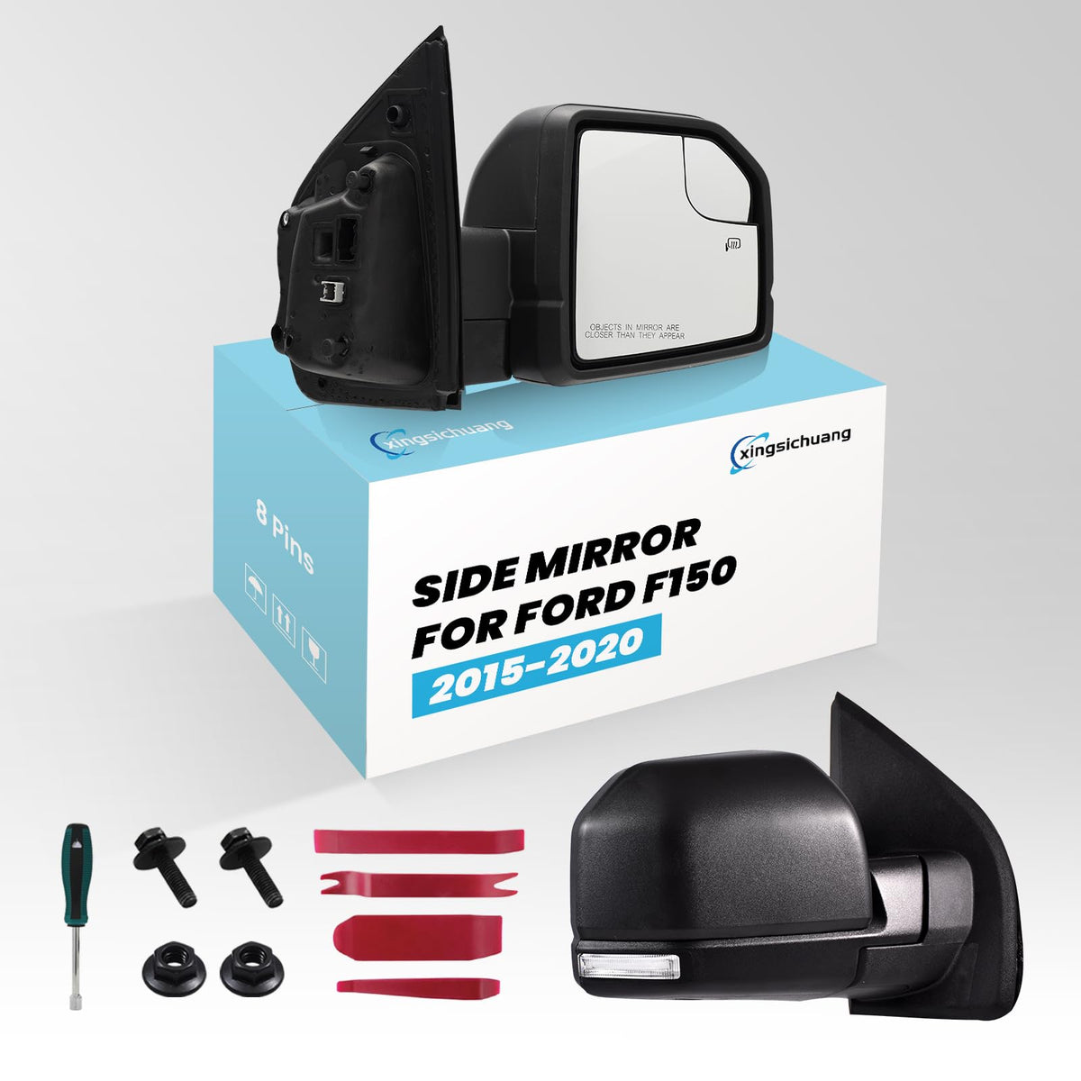 xingsichuang front assembly showing complete mirror and benefits of OEM fit