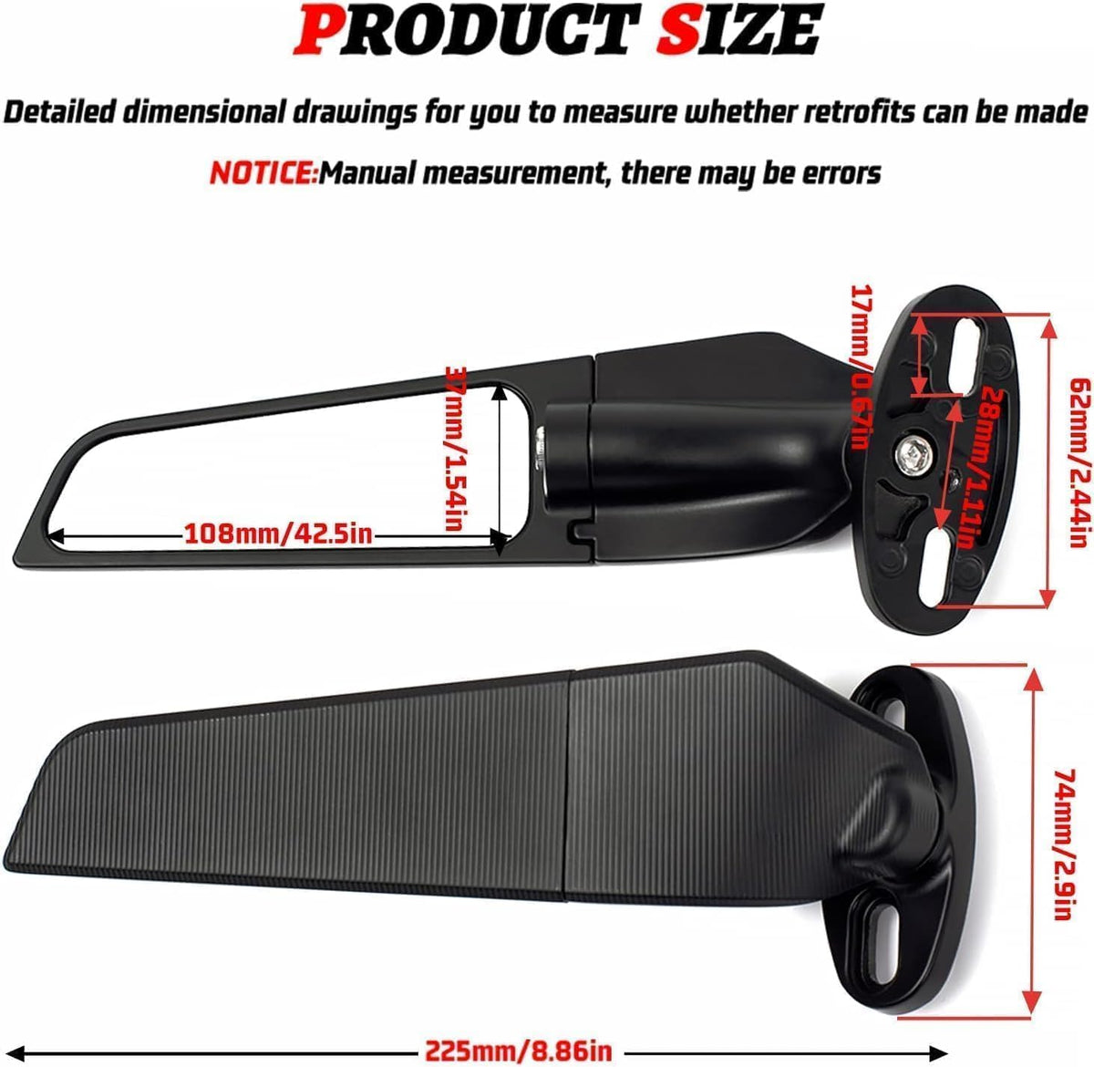 XINGWU close-up convex glass offering wider rear visibility benefit