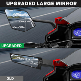 XINGWU HD convex glass detail showing wider rear visibility and minimized blind spots