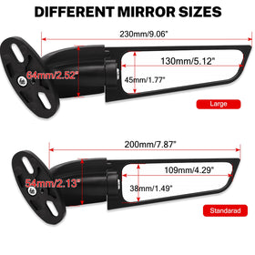 XINGWU mirror held by hand for size and fit comparison before installation