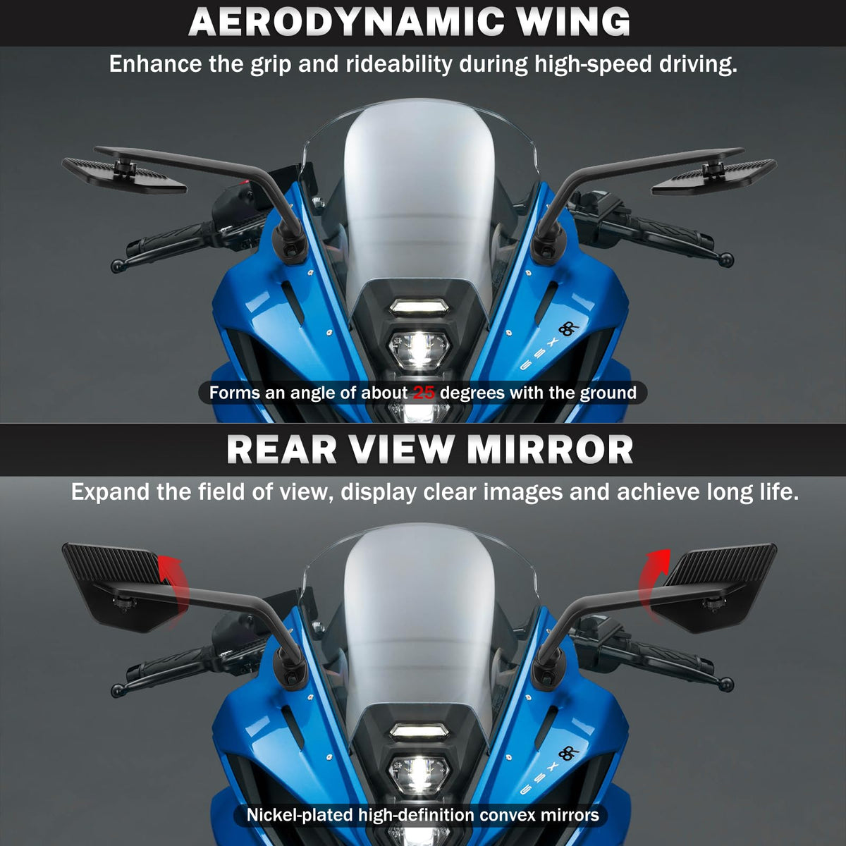 XINGWU side profile of aerodynamic wing showing added downforce and stability