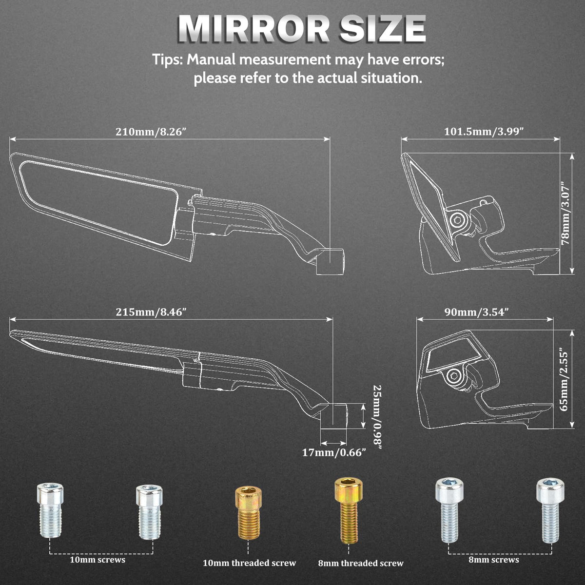 XINGWU mirror beside a hand for size scale and ergonomic fit benefit