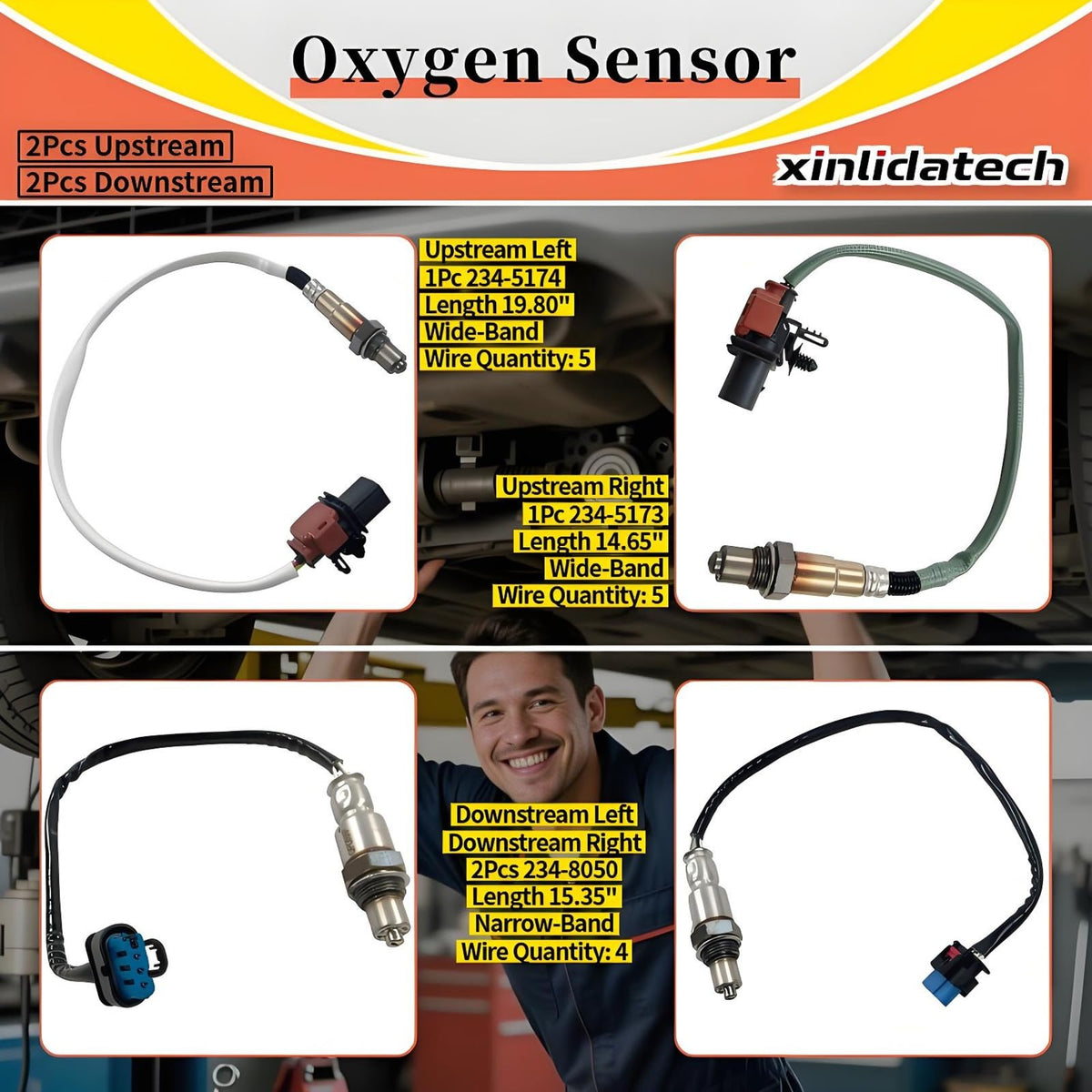 xinlidatech upstream right sensor close-up highlighting plug-and-play fit