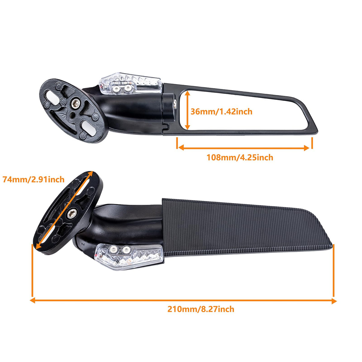 Xintre mirror held in hand for scale and lightweight handling advantage