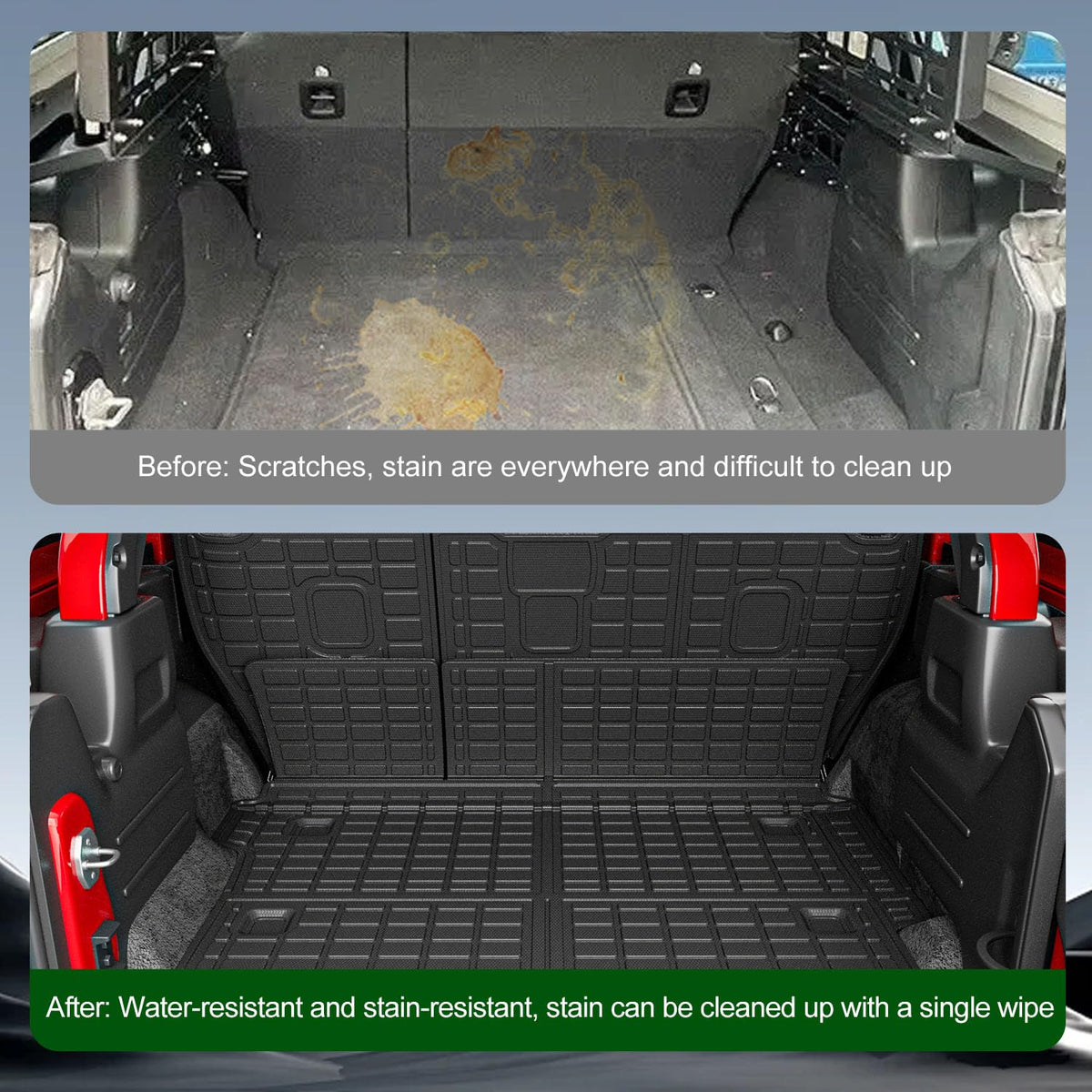 xipoqix installed in Jeep Wrangler JL Unlimited trunk, prevents shifting