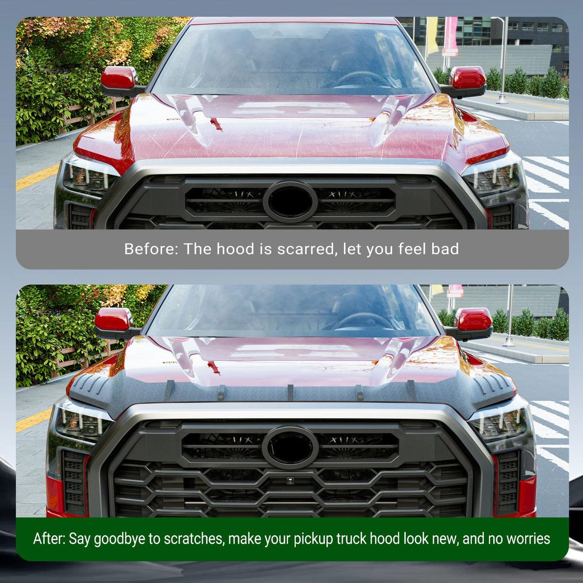 xipoqix installed on Tundra front angle illustrating seamless coverage