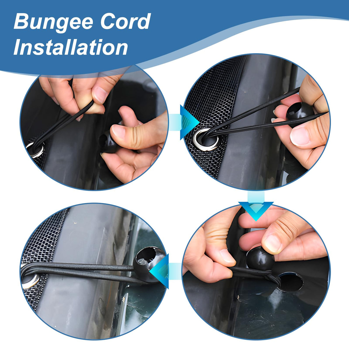 Xishuihe elastic band attachment detail showing secure tool-free fit benefit