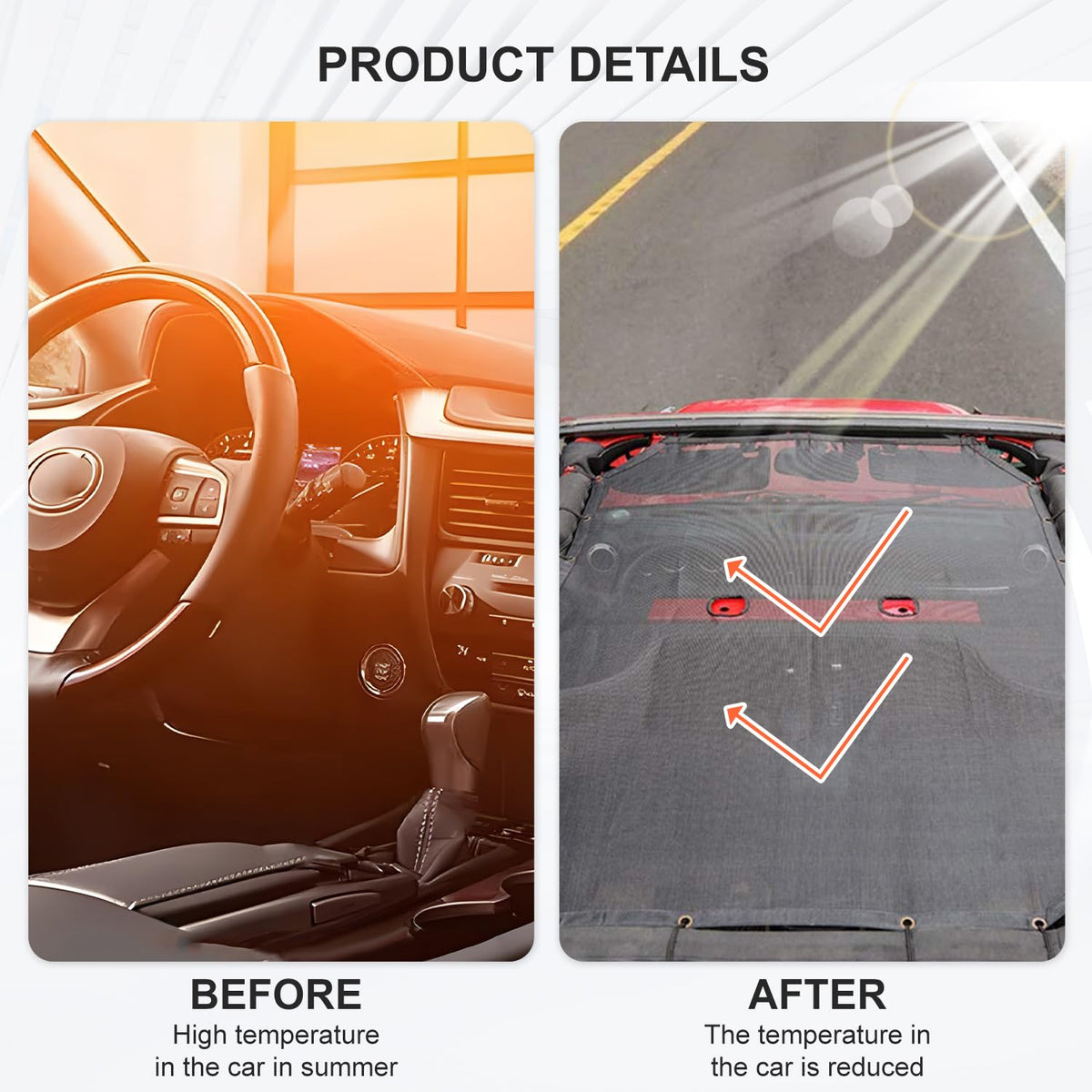 Xishuihe sunshade side profile installed on Jeep JK Unlimited for full coverage