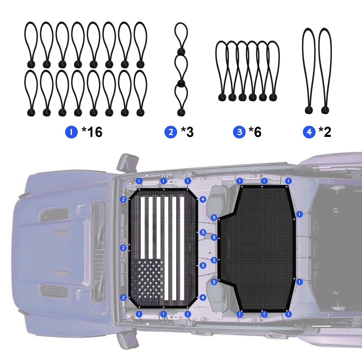 Xishuihe rear sunshade in Jeep JK Unlimited protecting back passengers