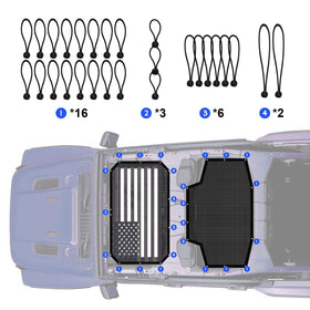Xishuihe rear sunshade in Jeep JK Unlimited protecting back passengers