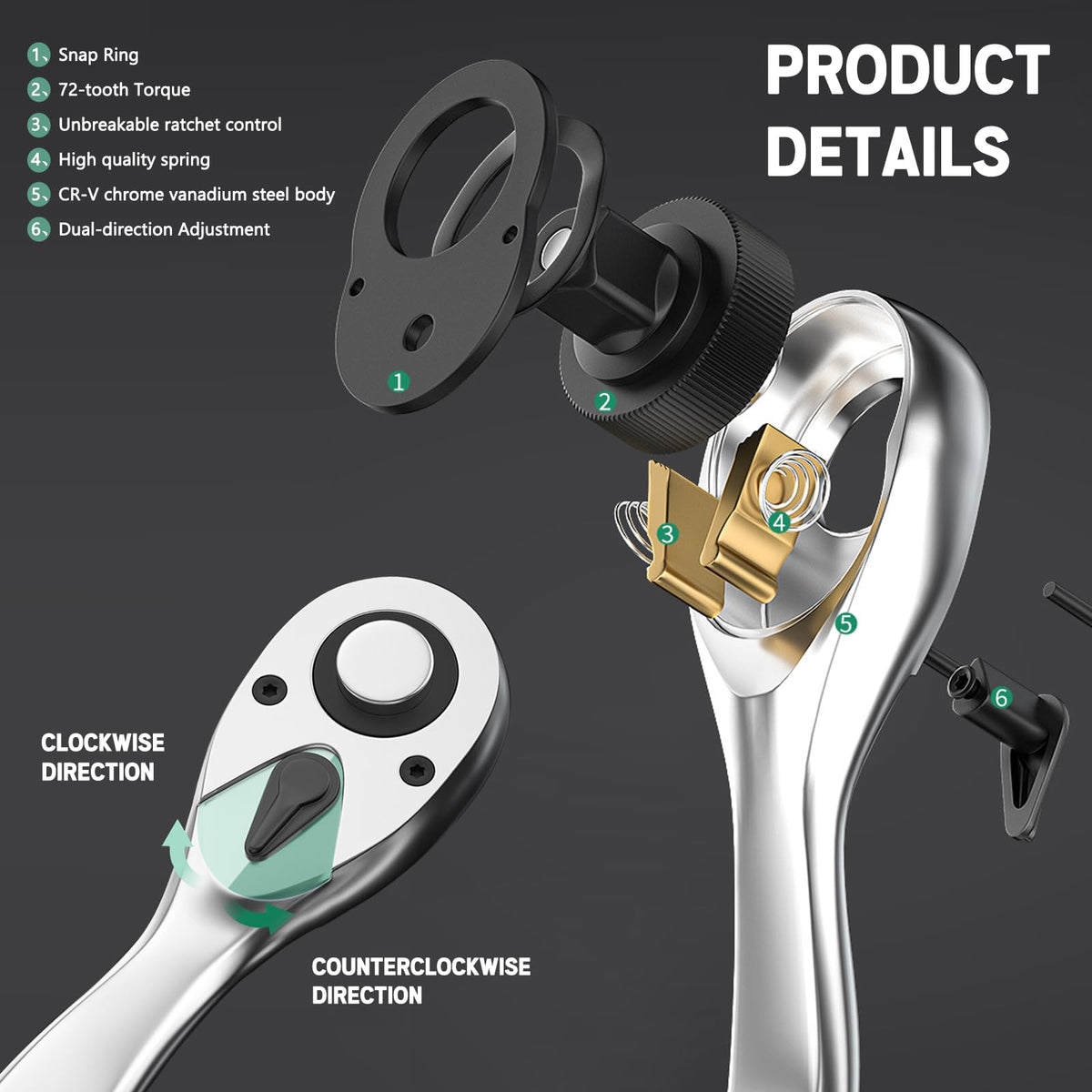Xislet bent ratchet closeup showing low-profile head and extra torque advantage