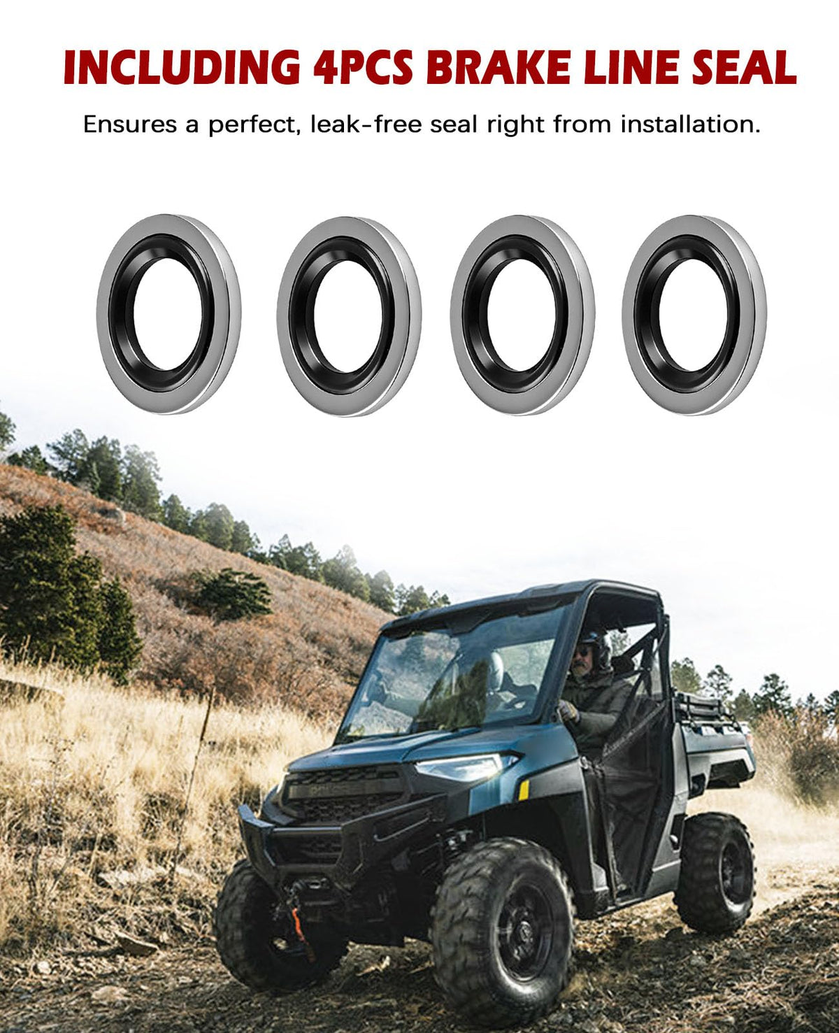 Xislet four-piece seal kit laid out with switch demonstrating complete leak-prevention set