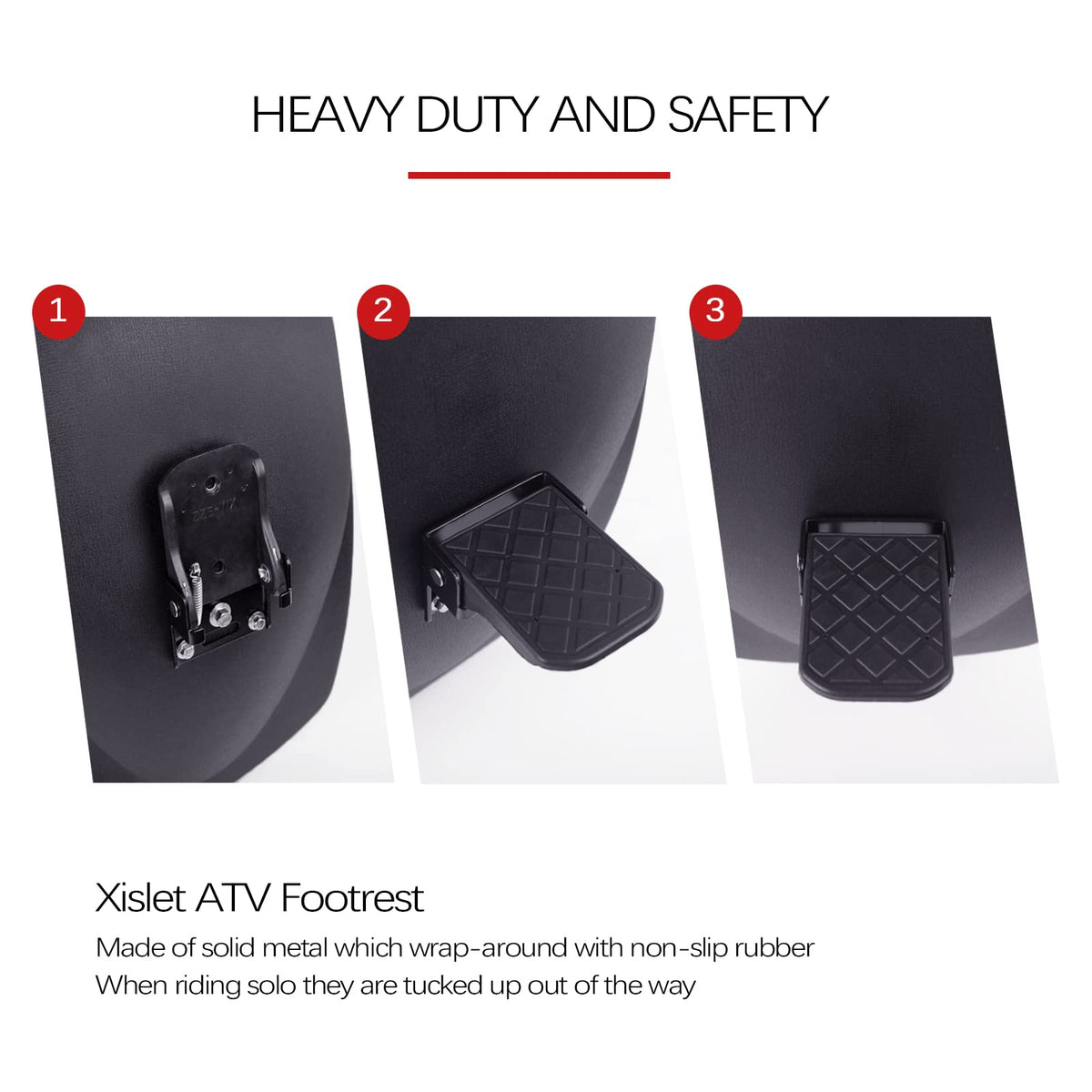 Xislet close-up of non-slip rubber tread highlighting improved passenger grip