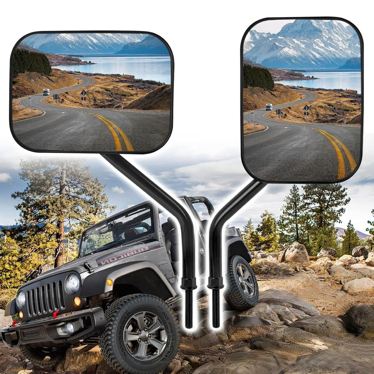 Xislet front-mounted mirror showing clean fit and improved rear visibility