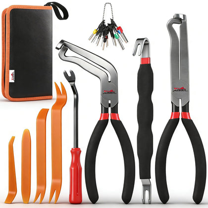 Xislet front view of complete kit showing organized tools and pouch for fast access