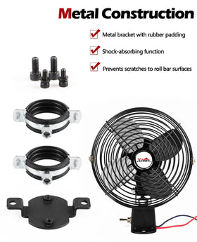 Xislet fan installed in Polaris RZR interior providing targeted cooling for driver and passenger