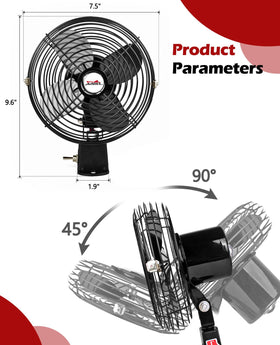 Xislet fan next to roll bar demonstrating compact size and easy universal fit