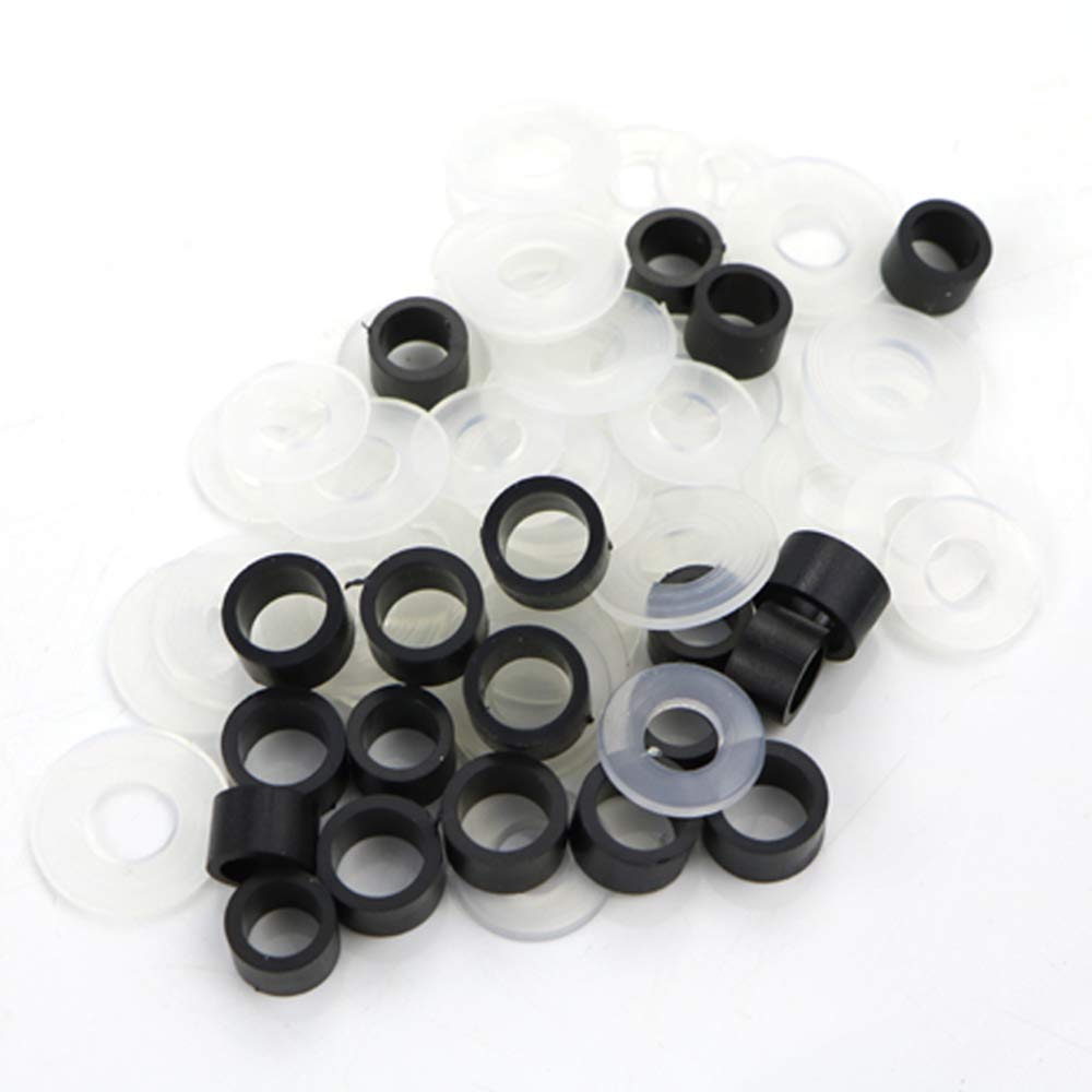 xitomer nylon washers clips and spring nuts arranged to show variety and fit