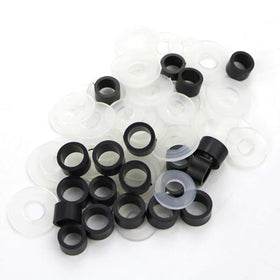 xitomer nylon washers clips and spring nuts arranged to show variety and fit