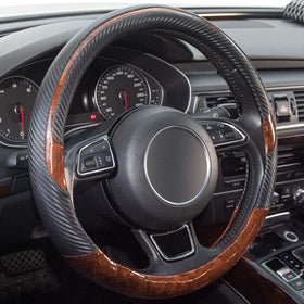 Xizopucy front view showing wood grain cover enhancing interior style and protection