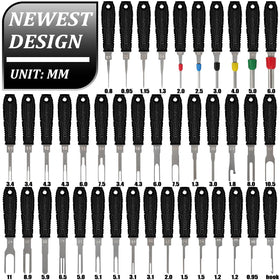 XLWJBES open case displaying all 41 pin removal tools for easy selection