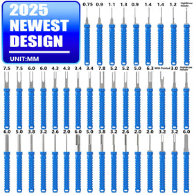 XLWJBES close-up of the 41-piece tool array highlighting variety of tip shapes