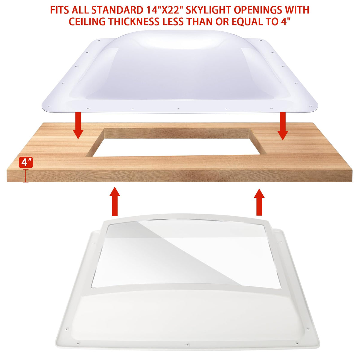 XMK dome profile showing thicker polycarbonate for stronger impact resistance