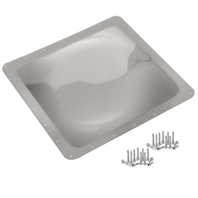 XMK front view skylight dome showing smoke-gray finish and benefit of tempered daylighting