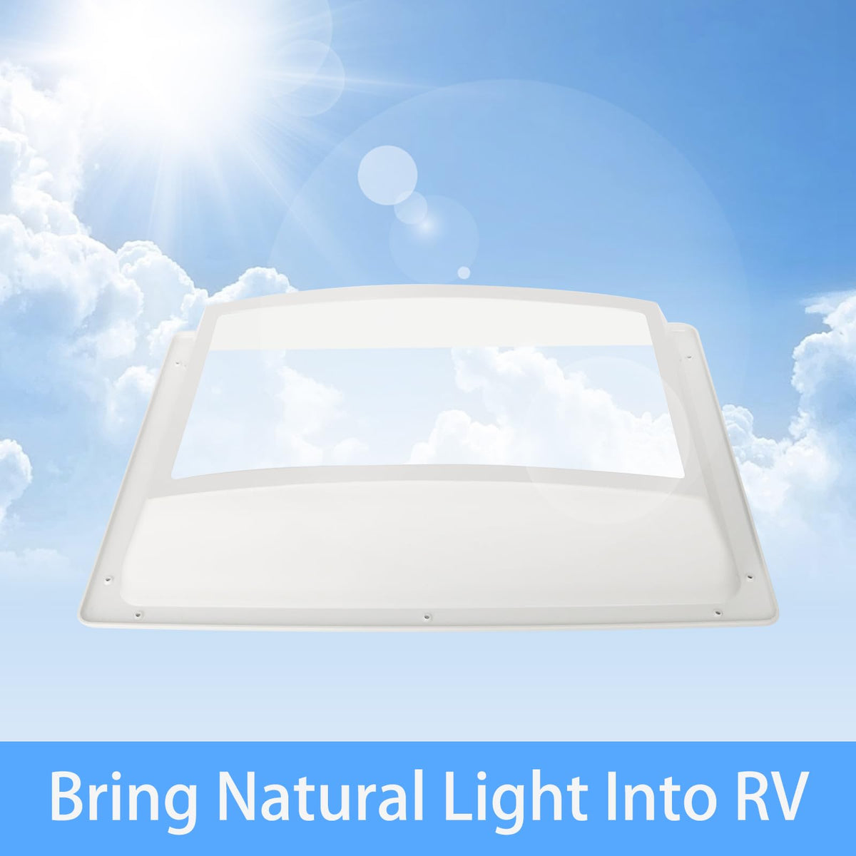 XMK mounted in RV ceiling demonstrating easy replacement and bright interior